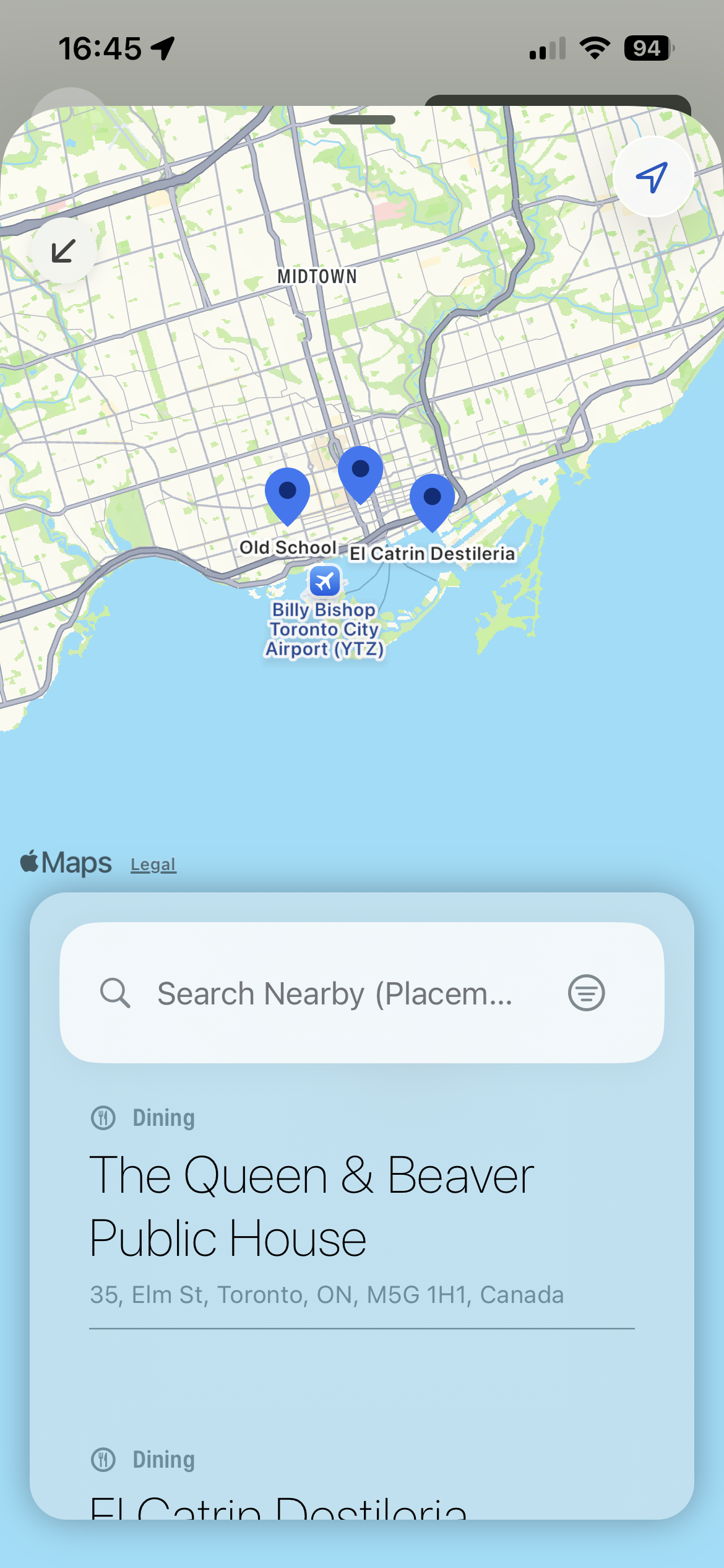 Placemarks on iPhone